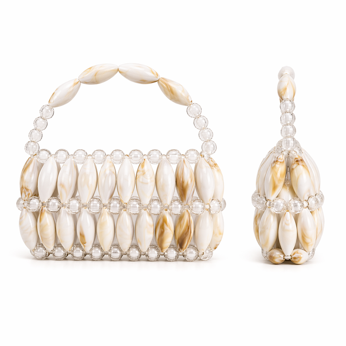 White Maira Champ Beaded Bag